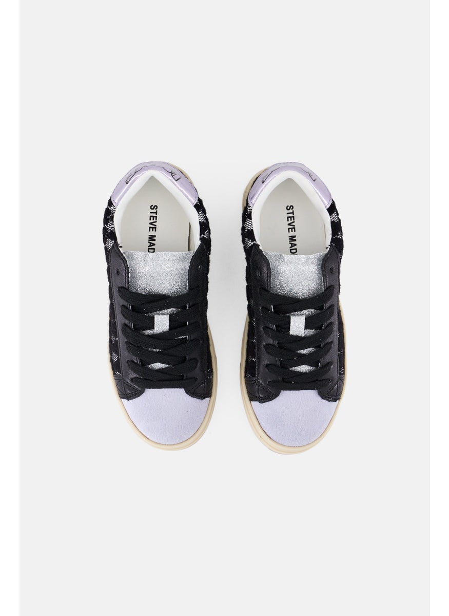 STEVE MADDEN - Kids Girls Jmolly Lace Up Casual Shoes, Black - Image 1
