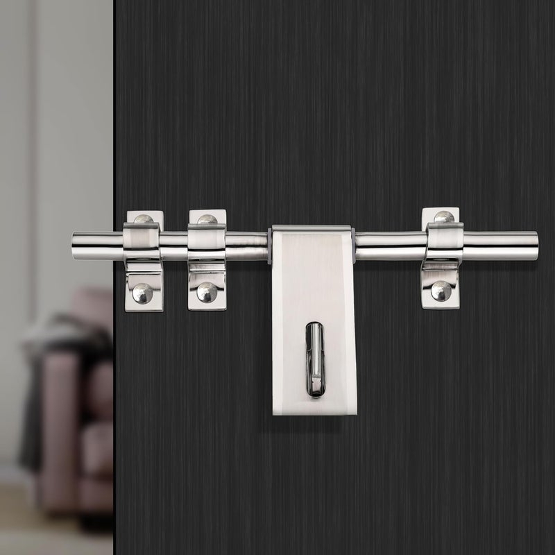 Xpert قفل فضي بطول 10 بوصات (عبوة من 1) - مجموعة قفل باب كادي كوندا - SSAL-615 (الفولاذ المقاوم للصدأ) 3+1 (قفل للباب الرئيسي) - Image 1