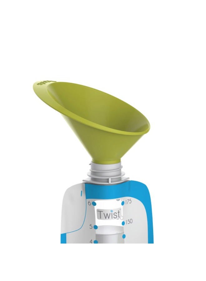 Kiinde Twist Pouch and Foodii System 2-Piece Funnel Set for Breast Milk, Formula, Baby Food, Water, Purees, Solids, Wide Funnel Allows for Mess-Free Pouring and Filling - Image 1