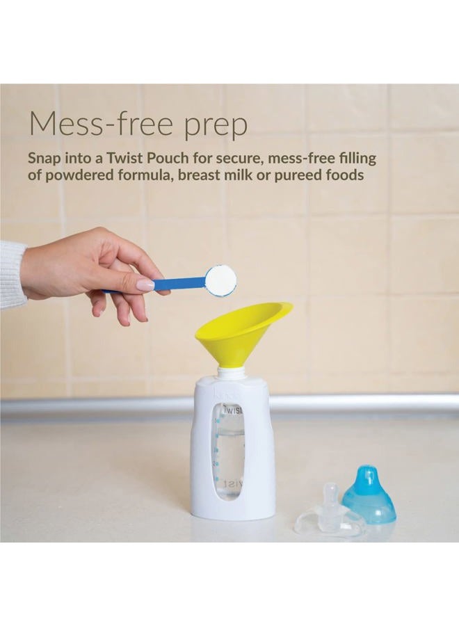 Kiinde Twist Pouch and Foodii System 2-Piece Funnel Set for Breast Milk, Formula, Baby Food, Water, Purees, Solids, Wide Funnel Allows for Mess-Free Pouring and Filling - Image 4