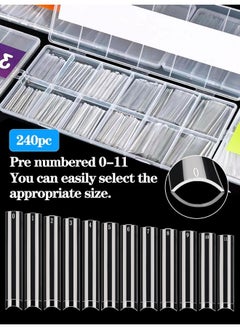 Dudjndjd 240Pcs No C Curve Square Nail Tips, Xxxl Half Cover Clear Nail Tips For Acrylic Nails, 3Xl Straight Tapered Square Fake Nail Tips Set, 12 Sizes Flattened Acrylic Nail Tips For Nail Salons And Diy  - Image 5