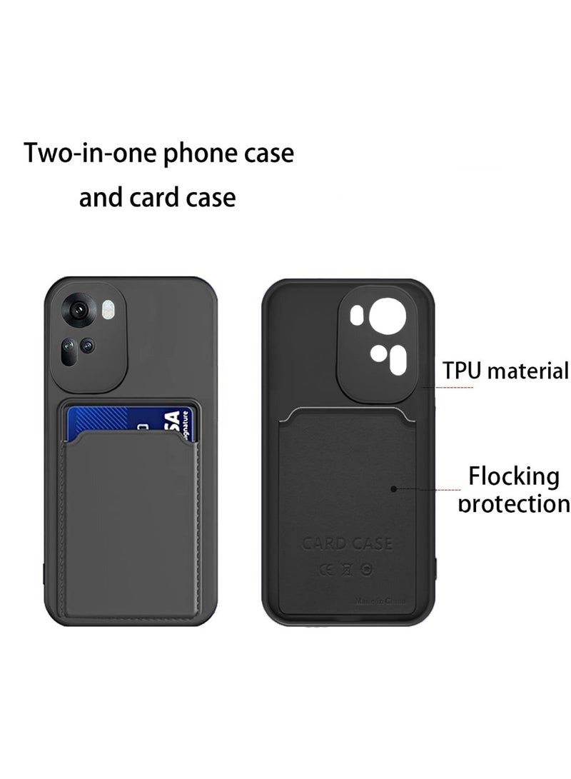 Wtech Silicone TPU With Card Holder Case Cover For Oppo Reno11 5G 2024 Black - Image 4