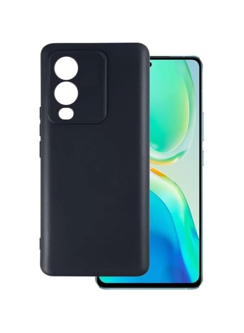 Vivo Y28 5G Case Thin TPU Cover with Camera Protection Anti-Scratch Slim Soft TPU Silicone Matte Shockproof Bumper Phone Case for Vivo Y28 5G Black - Image 1