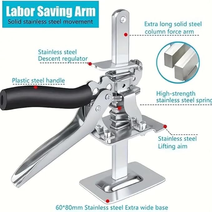 Bitrexup Tile Lifter Hand Jack Tool Tile Height Adjuster LabourSaving Arm Jack Cabinet Board Lifter Wall Tile Levelling Lifter Tiling Elevating Construction Tool - Image 3