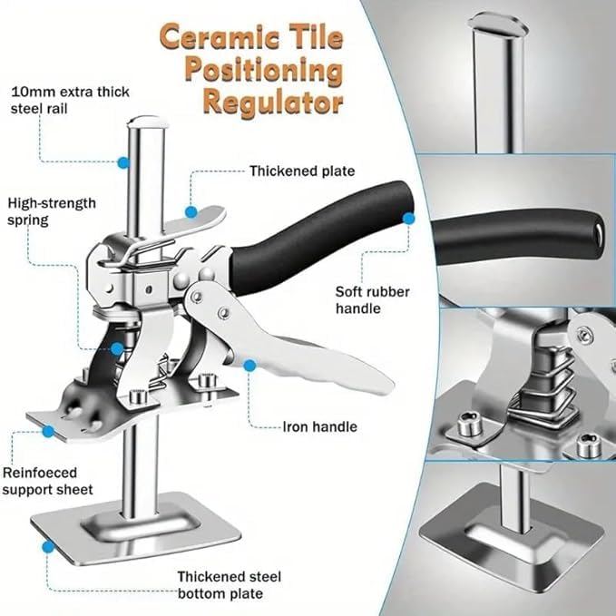 Bitrexup Tile Lifter Hand Jack Tool Tile Height Adjuster LabourSaving Arm Jack Cabinet Board Lifter Wall Tile Levelling Lifter Tiling Elevating Construction Tool - Image 2