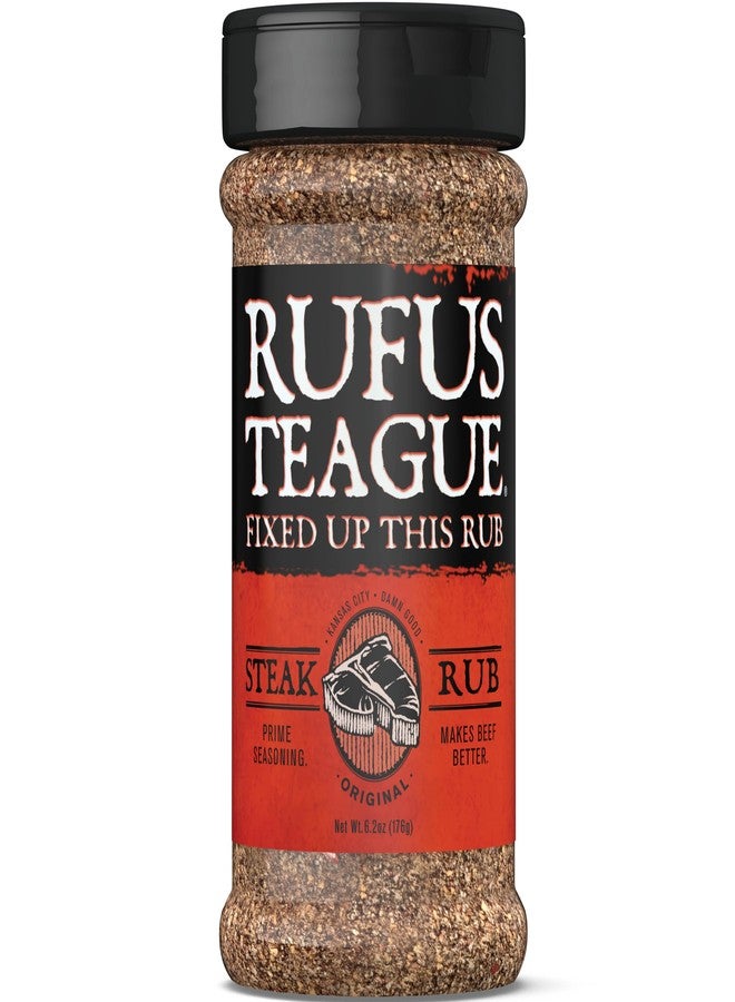 Rufus Teague توابل روفوس تيغ للستيك، توابل شواء فاخرة وجافة للتدخين والشواء، نكهة حائزة على جوائز للستيك والبرغر وغيرها، خالية من الغلوتين، 6.2 أونصة - Image 1