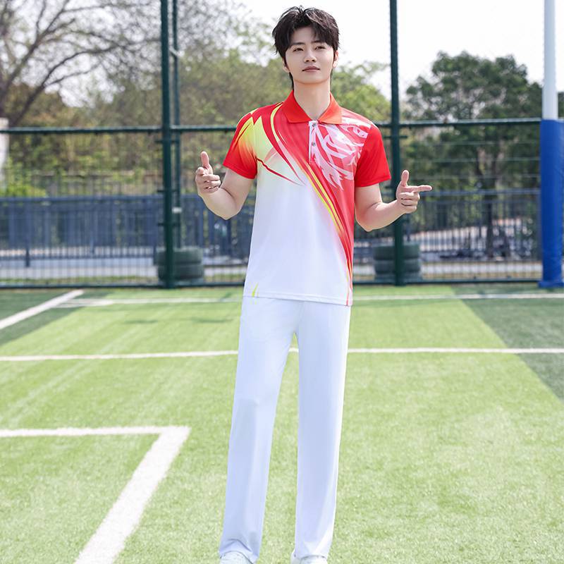 Summer Sportswear Suit Men'S And Women'S Casual Suit Short-Sleeved Trousers Running Square Dance Team Team Clothing Printing - Image 4