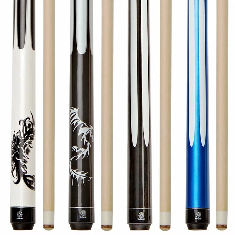 Collapsar Set of 4 Pool Cues 58 Inch 2Piece Billiard House Bar Pool Cue Sticks - Image 2