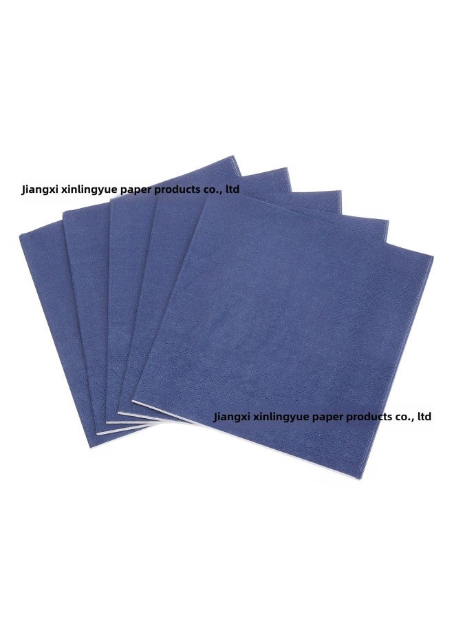 Variety Of Paper Towels Can Make Printed Napkins Disposable Paper Towels To Make Holiday Party Supplies-Color:Tissue 25*25-navy Blue - Image 1