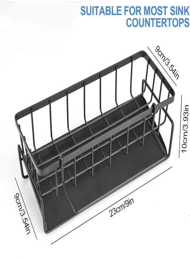 Rukshv self-draining Dishcloth Holder, Towel & Sponge Holder for sinka, Compact Dishcloth and Towel Drying Rack for Kitchen Sink, Multi-Purpose Kitchen Sink Caddy(1 pcs)(9 x 23 cm)(Black Color) - Image 2