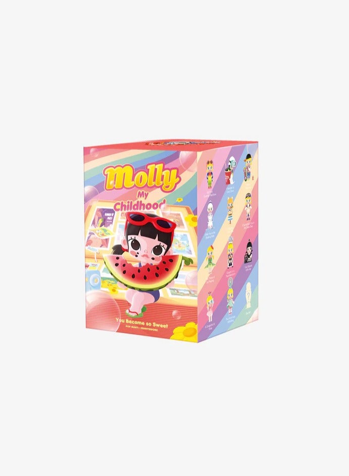 POP MART MOLLY My Childhood Series, Molly Blind Box Figures, Random Design Action Figures Collectible Toys Home Decorations, Holiday Birthday Gifts for Boys and Girls, Single Box