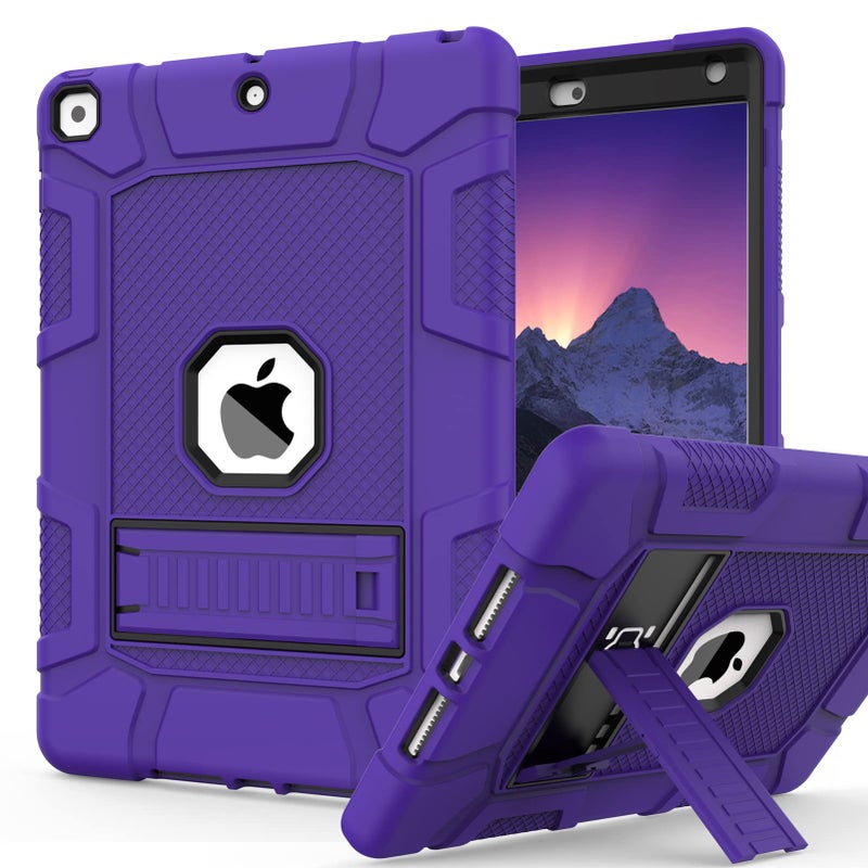 Rantice iPad 9th Generation Case iPad 8th Generation Case iPad 7th Generation Case Hybrid Shockproof Rugged Drop Protection Cover with Kickstand for iPad 102 PurpleBlack