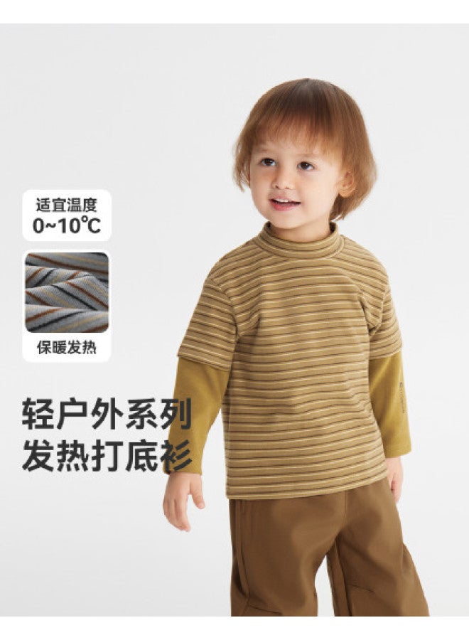 Far Infrared Heating] Baby Casual Base Layer Winter Warm Clothes Boys T-shirt Long Sleeve Top Girls Version - Image 1
