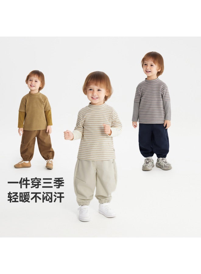 Far Infrared Heating] Baby Casual Base Layer Winter Warm Clothes Boys T-shirt Long Sleeve Top Girls Version - Image 4