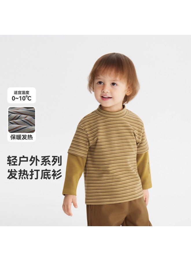 Far Infrared Heating] Baby Casual Base Layer Winter Warm Clothes Boys T-shirt Long Sleeve Top Girls Version - Image 2
