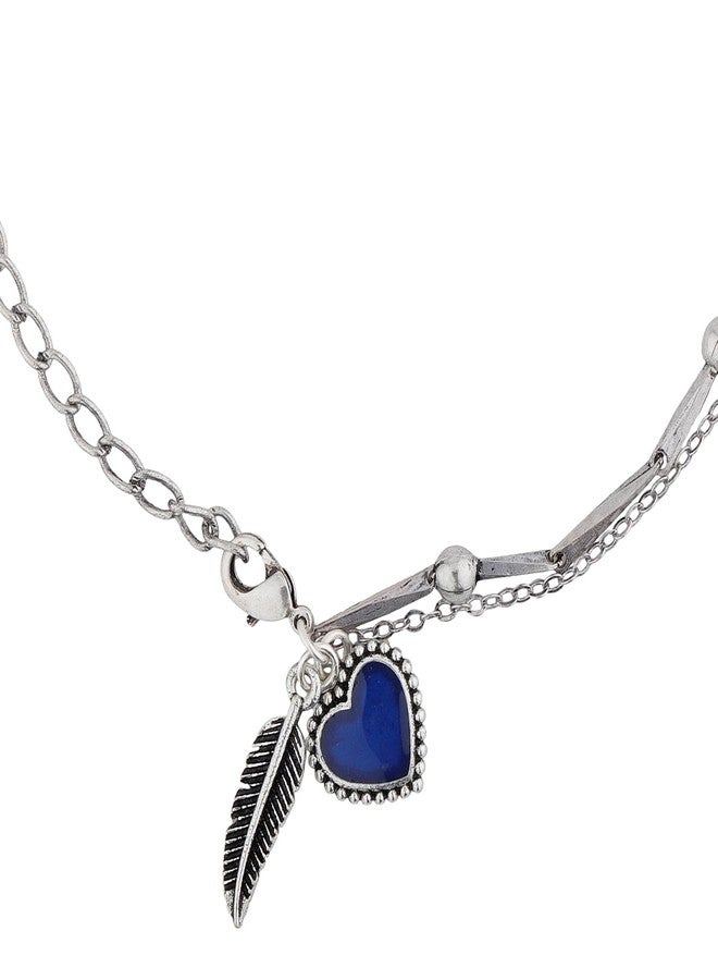 VOYLLA Boho Tribe Feathers Of Love Oxidised Anklet For Women, Women Links Anklets, Gift For Her, Women's Gift, For Sister, For Lover, For Girlfriend, For Wife, Summer, Travel, Casual - Image 4