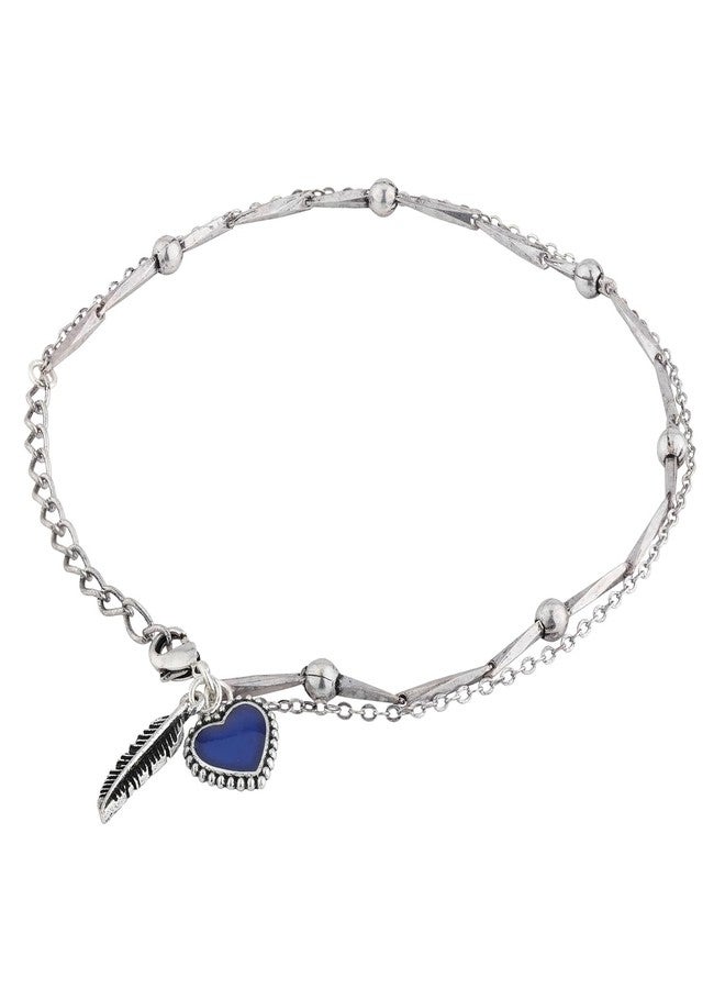 VOYLLA Boho Tribe Feathers Of Love Oxidised Anklet For Women, Women Links Anklets, Gift For Her, Women's Gift, For Sister, For Lover, For Girlfriend, For Wife, Summer, Travel, Casual - Image 5