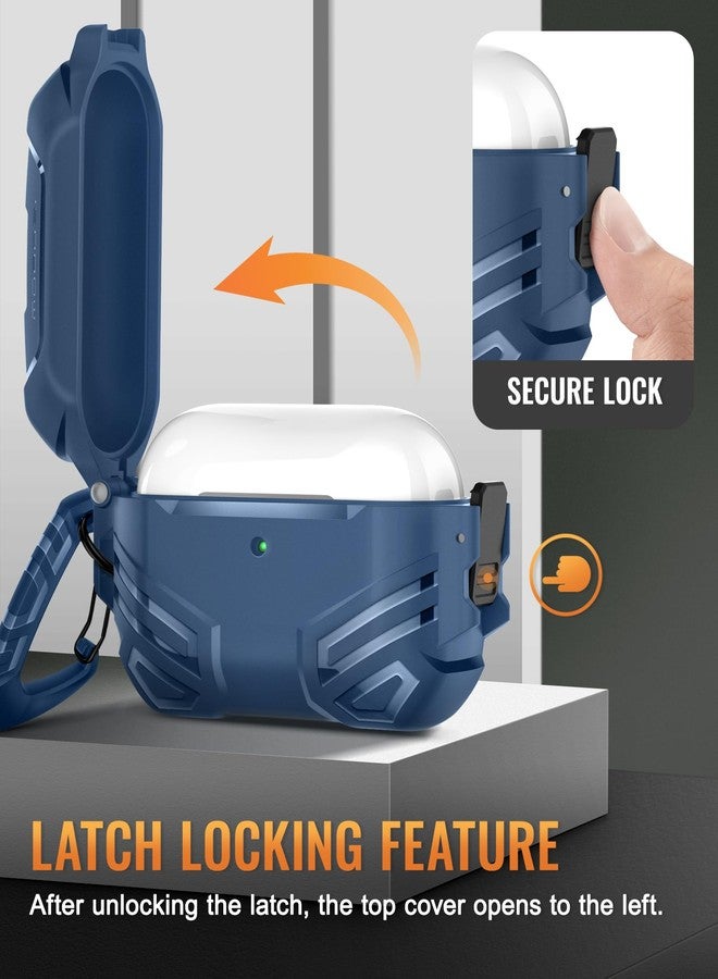 موبوسي جراب MOBOSI لسماعات AirPods Pro 3 مع قفل، متوافق مع الجيل الثالث من AirPods Pro [متوافق مع MagSafe]، جراب حماية عسكري مع طقم تنظيف وسلسلة مفاتيح - Image 4