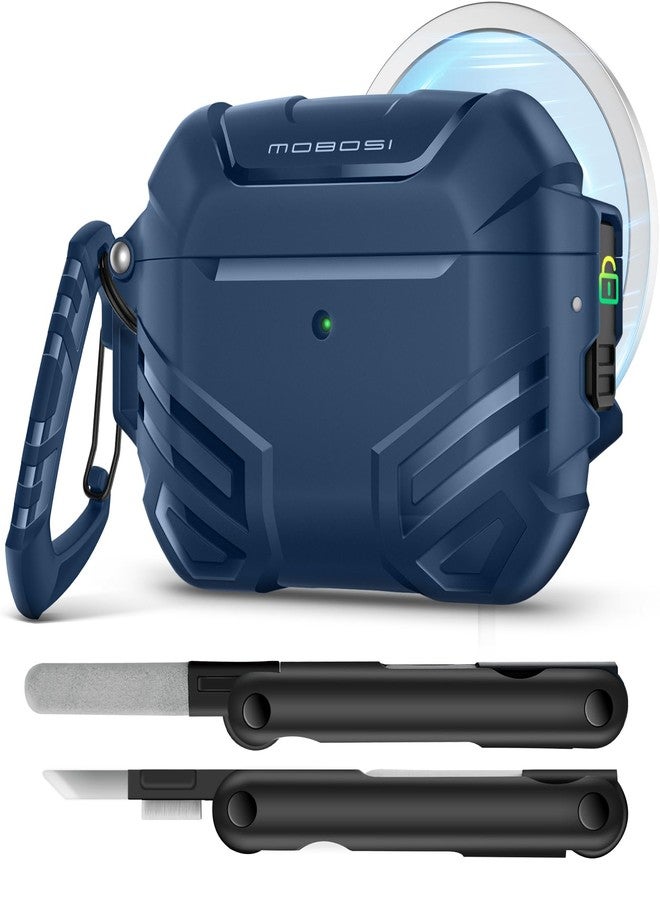 موبوسي جراب MOBOSI لسماعات AirPods Pro 3 مع قفل، متوافق مع الجيل الثالث من AirPods Pro [متوافق مع MagSafe]، جراب حماية عسكري مع طقم تنظيف وسلسلة مفاتيح - Image 1