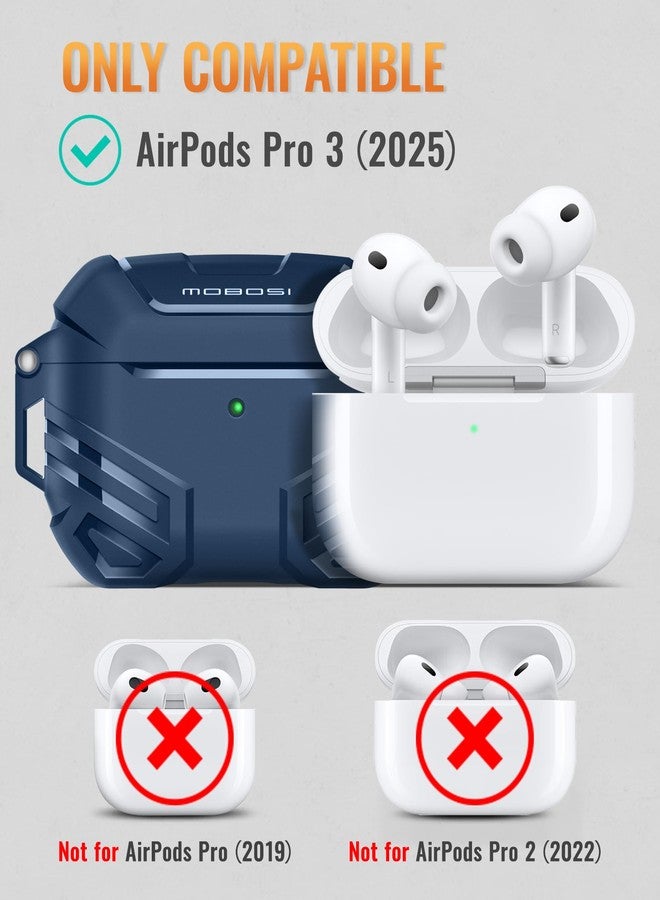 موبوسي جراب MOBOSI لسماعات AirPods Pro 3 مع قفل، متوافق مع الجيل الثالث من AirPods Pro [متوافق مع MagSafe]، جراب حماية عسكري مع طقم تنظيف وسلسلة مفاتيح - Image 2