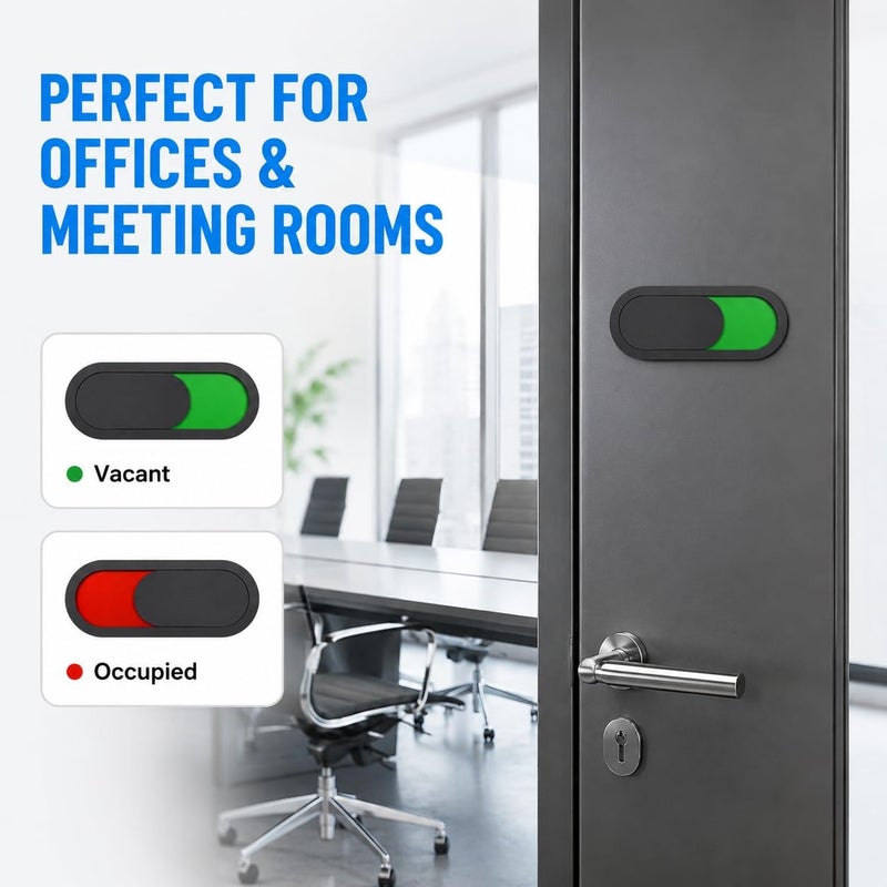 IMIKEYA Privacy Sign: Vacant Occupied Sign Door for for Home Office Store Hotle Hospital Conference Room, Blank Slide Door Indicator Vacant Occupied Bathroom - Image 4