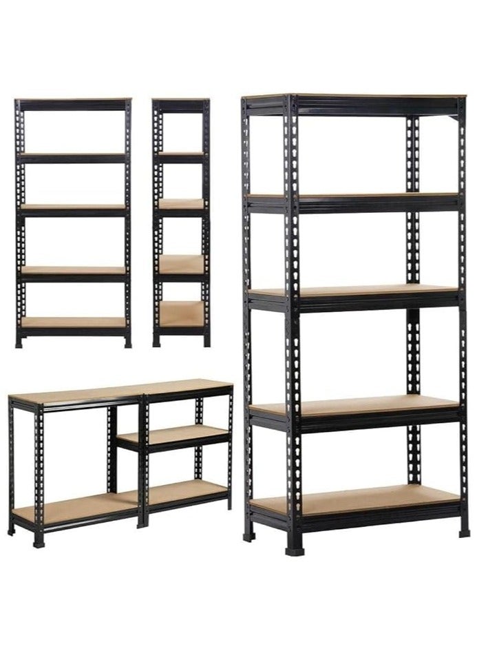 DubaiGallery 5-Tier Steel Shelving; 800 lb. Capacity per Shelf; Black storage organizer shelf shelves  - Image 1
