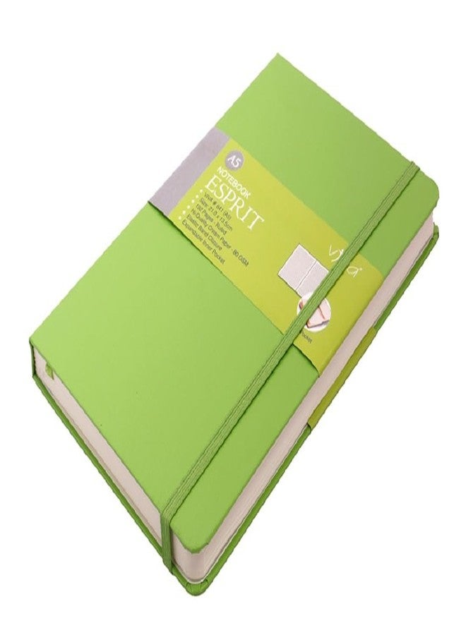 Viva ESPRIT � A5 Size � Expandable Inner Pocket Hard Bound Notebook with Elastic Band � 192 Pages � 80gsm Natural Shade Paper � Artificial PU Cover Material � Pack of 1 (Green) - Image 3