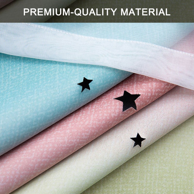 1PC Star Curtain Blackout High Precision Curtains for Kids Girls Bedroom Living Room Colorful Double Layer Star Window Curtains - Image 2