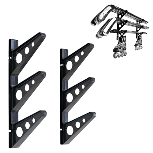 StoreYourBoard Hockey Stick Rack, Wall Mount Garage Storage for Sports Equipment, Skates, Lacrosse Sticks, 3 Tiers, Supports 40 lbs - Image 1