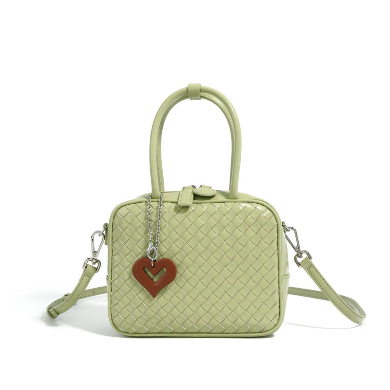 Spring Cowhide Bowling Bag 2025 Spring Women'S Textured Crossbody Bag Commuting Easiest For Match Shoulder Bag Handbag - Image 1