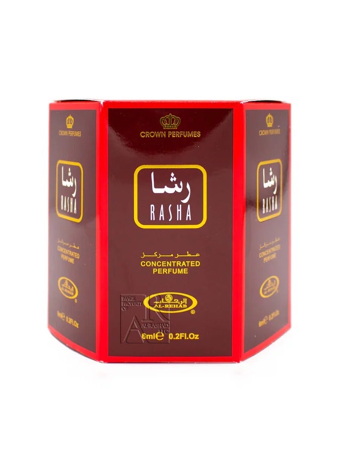 CROWN PRINCE Al Rehab Pack of 6 Rasha Concentrated Perfume Oil 6ml - Image 1