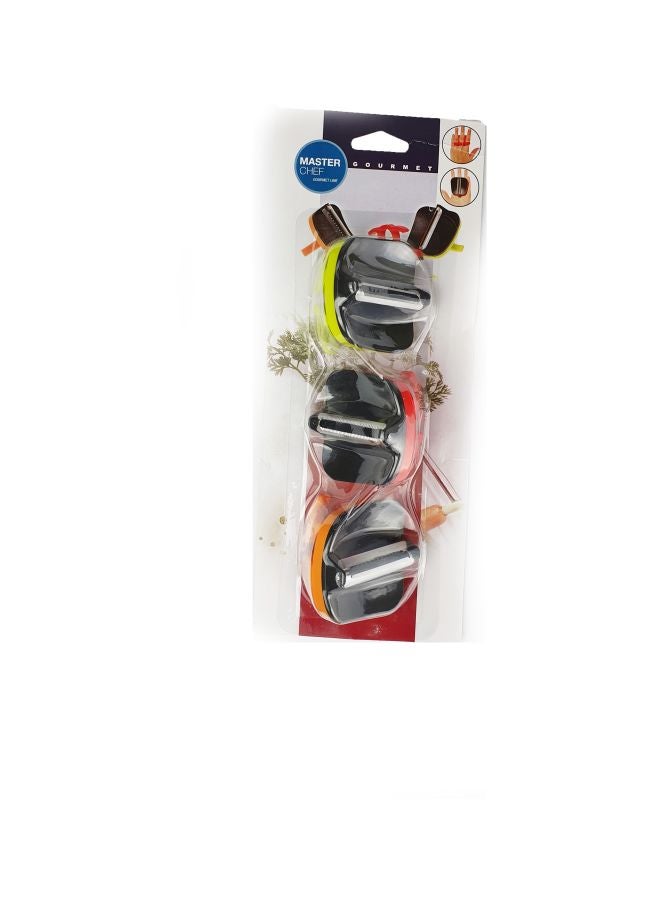 Master Chef 3-Piece Plastic Peeler Black/Red/Orange 8cm - Image 3