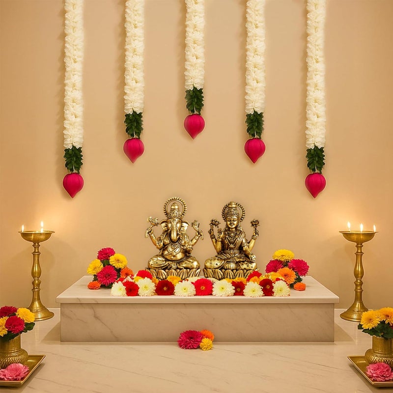 SpecialYou.in SpecialYou® Diwali Decoration for Home, Lotus Wall Hanging 3ft Each for Diwali Decor Items, Wall Decor Lotus Hanging for Home Decor, Pooja Room Decorations, Hanging for Home Decoration-5pcs - Image 2
