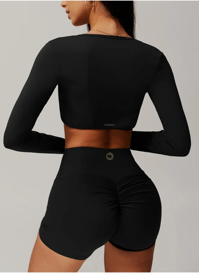 كون.يوغا Fitted Crop Top Long Sleeve