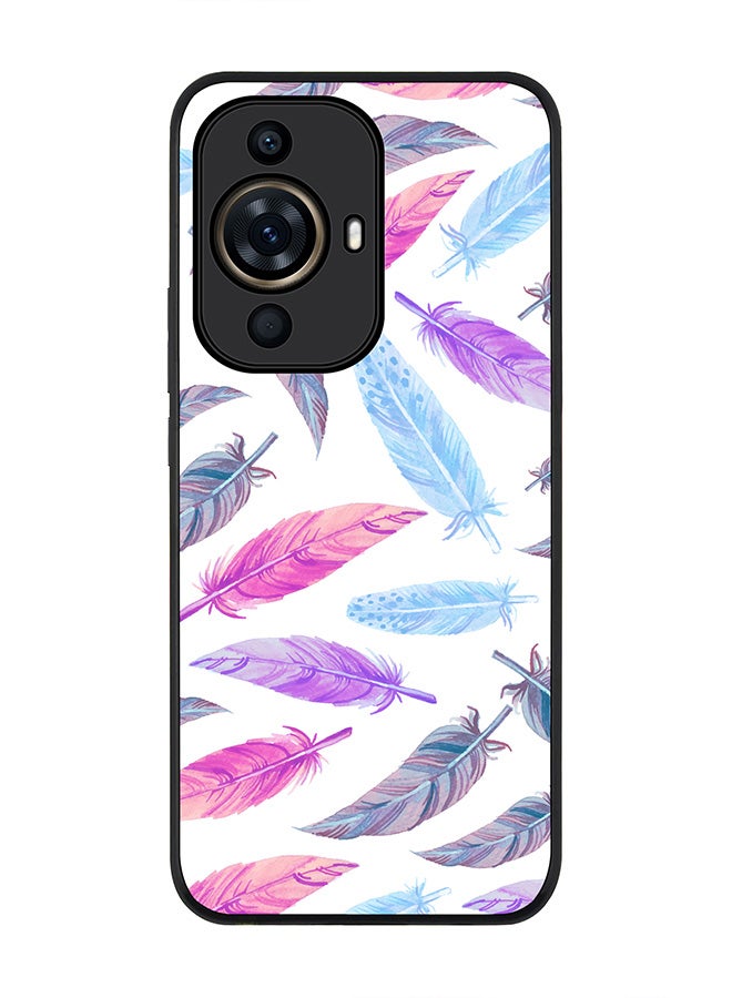 Stylizedd Rugged Black Edge case for Huawei nova 11 Pro, Slim fit Soft Case Flexible Rubber Edges Anti Drop TPU Gel Thin Cover - Feather Colors - Image 1