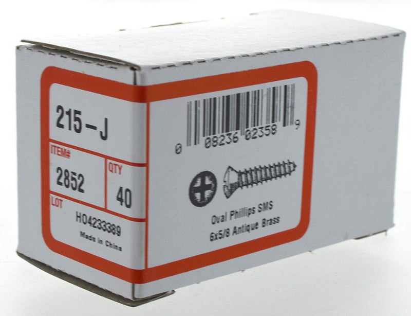 Hillman 2852 6 x 5/8-Inch Oval Head Antique Brass Decorative Sheet Metal Screw, 40-Pack - Image 3