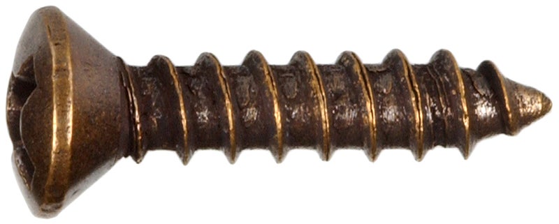 Hillman 2852 6 x 5/8-Inch Oval Head Antique Brass Decorative Sheet Metal Screw, 40-Pack - Image 2