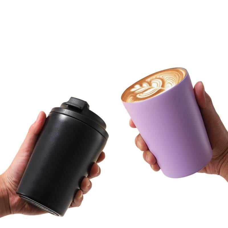 كوب قهوة للسفر من ستانلس ستيل مع بطانة خزفية، 350 ml من الستانلس ستيل للتخزين العملي للمدرسة أثناء التنقل - Image 2