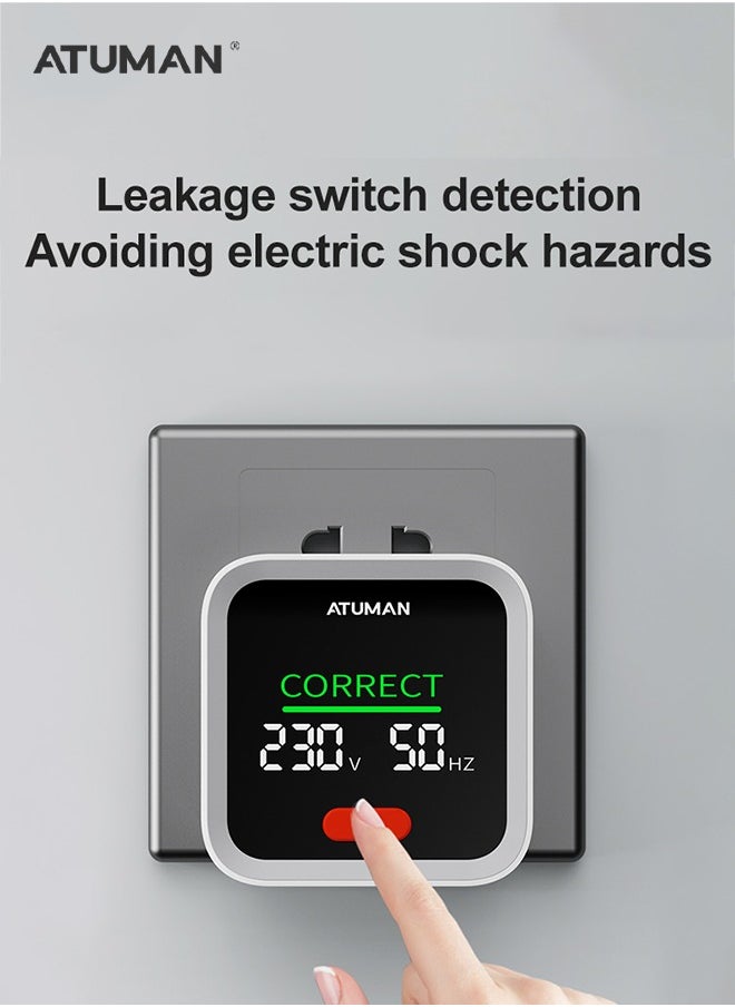 ATuMan ATuMan Outlet Tester with GFCI - with LCD Color Display, AC Voltage Socket Checker for Standard 3-Wire 120V Electrical Receptacles - Detects Common Wiring Problems  - Image 4
