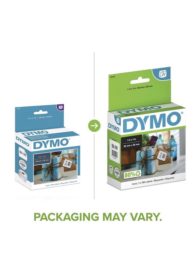 Dymo Authentic Lw Multi-Purpose Square Labels | Dymo Labels For Labelwriter Printers, Great For Barcodes, (1" X 2.5 cm), 1 Roll Of 750 - Image 2