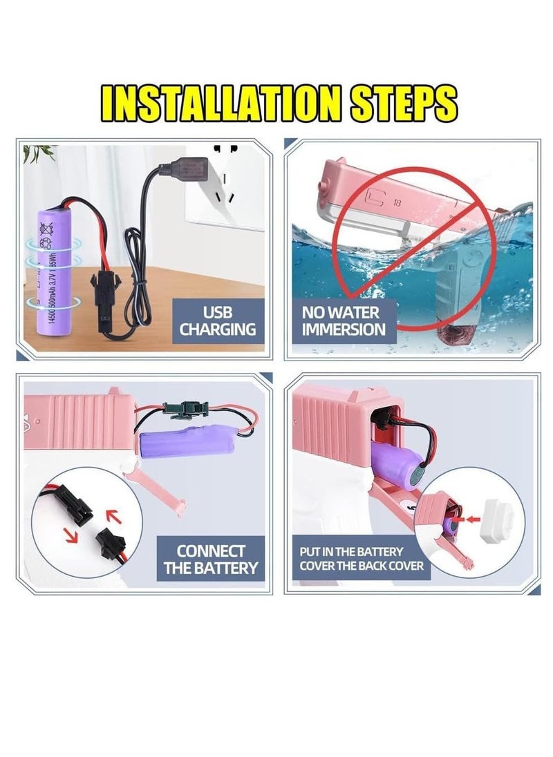 MAGIC VAULT Electric Water Guns for Kids 32FT Range Automatic Squirt Guns for Boys,Water Soaker Gun Toy,Water Squirters for Kids & Adults Summer Pool Beach Party Water Blasters for Kids (PINK)  - Image 2