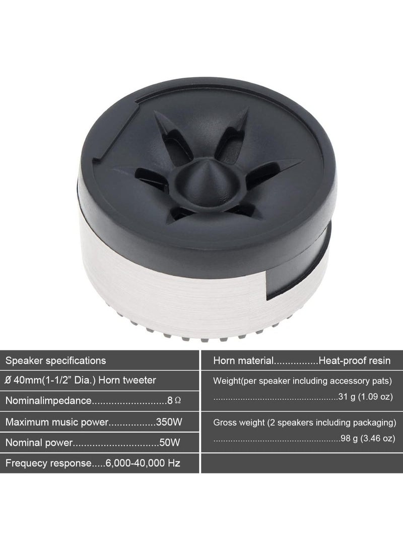 2 Piece Mini Dome Tweeter Speakers 350W High Efficiency Car Audio Tweeters for Vehicle Sound System - Image 2