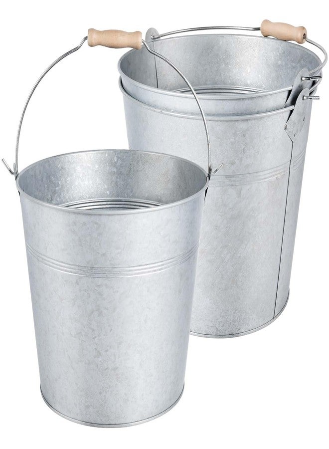 OBTANIM 3 Pack 8 Quart Galvanized Metal Buckets Champagne Drink Cooler Storage Ice Pails with Handle for Plants, Succulents, Party Favors Organizing Home Parties Bar Cooling Supplies - Image 1