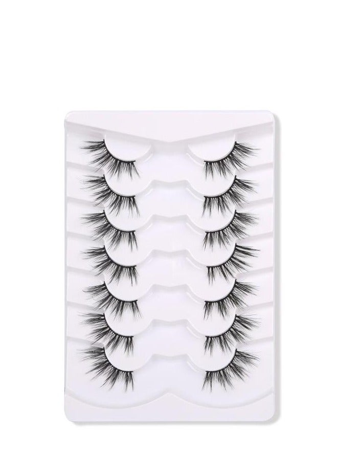 MAGEFY False Eyelashes Wispy Lashes Natural Look Lashes Soft Faux Mink Eyelashes Volume Fluffy Lashes Fake Eyelashes Soft Lash Set（7 Pairs） - Image 1
