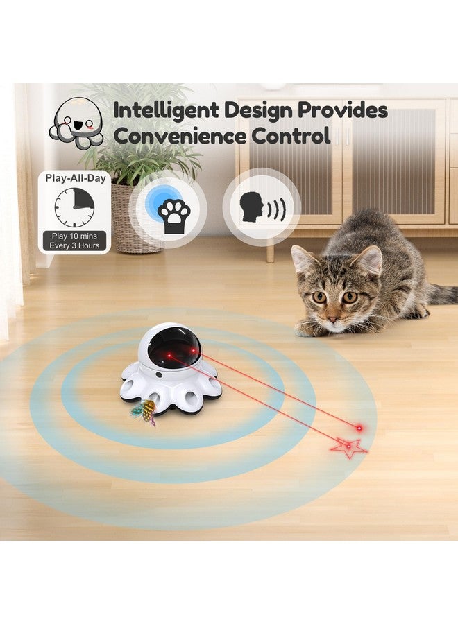 ORSDA Cat Laser Toy, 2-in-1 Interactive Automatic Motion Activated Moving 8 Holes Whack A Mole Feather, USB Rechargeable Electronic Smart Sensor Kitten Toys for Indoor Exercise - Image 5