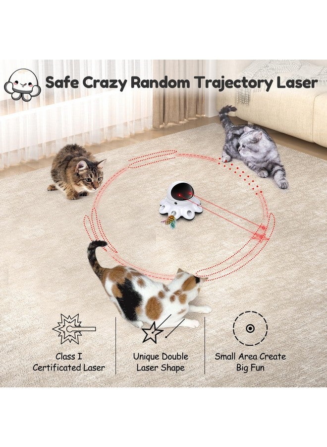 ORSDA Cat Laser Toy, 2-in-1 Interactive Automatic Motion Activated Moving 8 Holes Whack A Mole Feather, USB Rechargeable Electronic Smart Sensor Kitten Toys for Indoor Exercise - Image 3