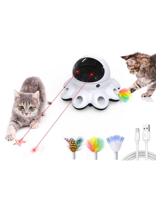 ORSDA Cat Laser Toy, 2-in-1 Interactive Automatic Motion Activated Moving 8 Holes Whack A Mole Feather, USB Rechargeable Electronic Smart Sensor Kitten Toys for Indoor Exercise - Image 1