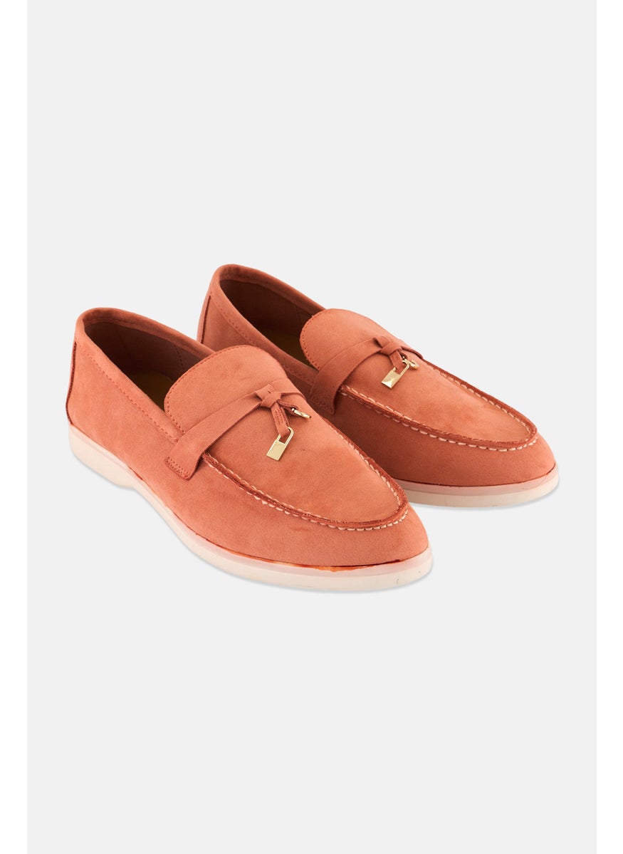 Tahari Women Slip On Suede Loafers, Orange  - Image 1