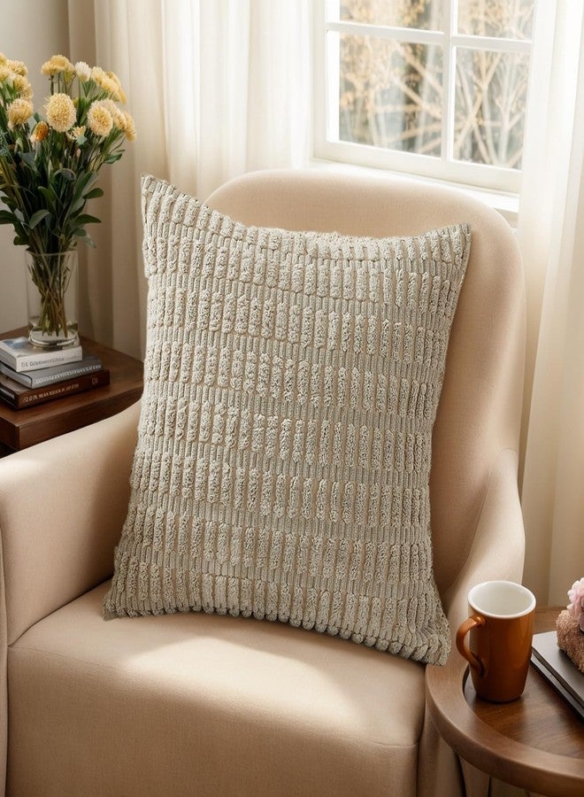 Hibate 4 Pack Neutral Corduroy Decorative Boho Couch Throw Pillow Covers 18x18 Inch for Sofa Living Room Bedroom Home Decor - Image 4