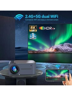 Mi VAZA Portable Projector, 1080p 8k Video HD Smart Projector, USB Mini Outdoor Movie Projector, Led Video Smart Home Theater Projectors For Home Office, (1pc, Black 4)  - Image 3